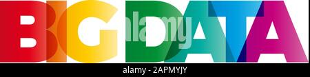Le Mot Big Data. Bannière vectorielle avec le texte de couleur arc-en-ciel. Illustration de Vecteur