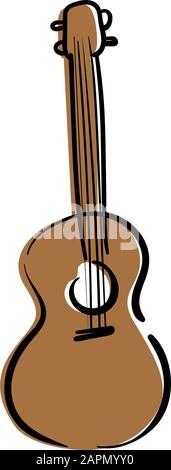 Guitare hawaïenne, ukulele. Illustration de l'effet vectoriel. Instrument de musique Illustration de Vecteur