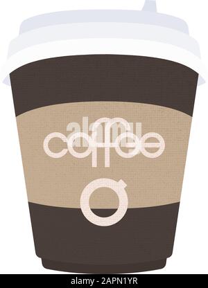 Illustration Vectorielle. Tasse jetable Pour café À Emporter avec Couvercle en plastique. Illustration de Vecteur