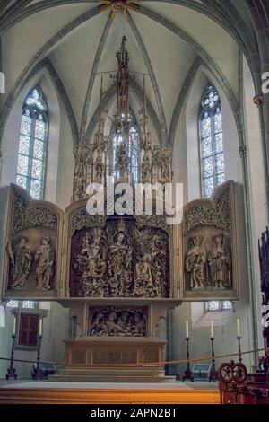 Autel élevé, autel ailé, Breisach Stephansmuenster, Breisach am Rhein, Bade-Wuerttemberg, Allemagne Banque D'Images