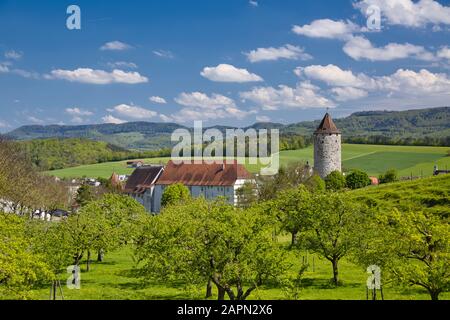 Château de Porrentruy dans les montagnes du Jura de Suisse Banque D'Images