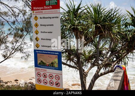 Byron Bay et Wategos Beach à Cape Byron, nord de la Nouvelle-Galles du Sud, Australie Banque D'Images