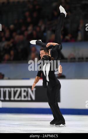 Lilah FEAR & Lewis GIBSON de Grande-Bretagne, pendant la danse du rythme, en danse sur glace aux Championnats européens de patinage artistique 2020 de l'UIP à Steiermarkhalle, le 23 janvier 2020 à Graz, Autriche. Crédit: Raniero Corbelletti/Aflo/Alay Live News Banque D'Images