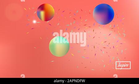 Illustration colorée créative. Texture d'arrière-plan, non utilisée. Fantaisie spatiale récente. Couleur corail. Arrière-plan sur le thème des Super planètes. bac coloré Illustration de Vecteur