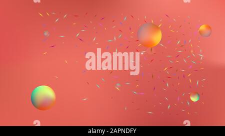 Thème d'illustration colorimétrique commun. Pure fantaisie de l'espace. Texture d'arrière-plan, graphique. Couleur corail. Une illustration d'arrière-plan sur le thème de l'espace. Coloré Illustration de Vecteur