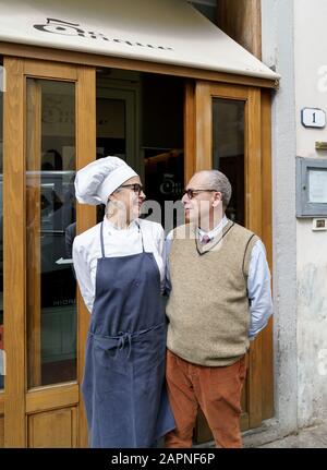 couple propriétaire au restaurant 5 ecinque, florence, italie Banque D'Images