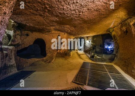 La ville souterraine de Kaymakli se trouve dans la citadelle de Kaymakli, dans la région de l'Anatolie centrale de Turquie. Métro Kapadokia Banque D'Images