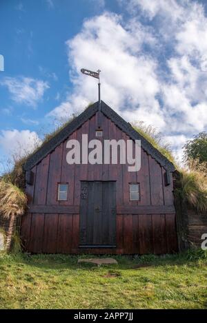 Église De Grafarkirkja Turf, Nord De L'Islande Banque D'Images