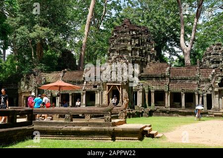 Temple De Ta Prohm (Rajavihara), Angkor, Site Classé Au Patrimoine Mondial De L'Unesco, Province De Siem Reap, Cambodge, Indochina, Asie Du Sud-Est, Asie Banque D'Images