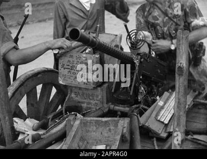 Les autorités républicaines une mitrailleuse aérienne japonaise, qui est tombée aux mains des troupes néerlandaises Date: 19 décembre 1948 lieu: Indonésie, Antilles néerlandaises de l'est Banque D'Images