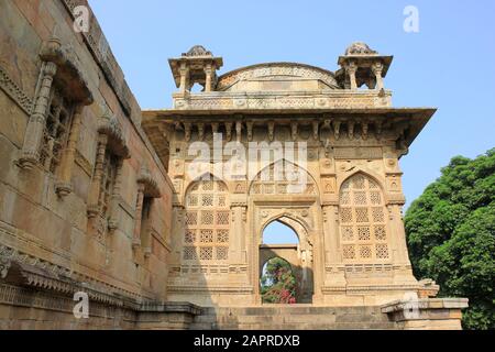 Parc archéologique de Champaner-Pavagadh, site classé au patrimoine mondial de l'UNESCO, district de Panchmahal au Gujarat, Inde. Banque D'Images