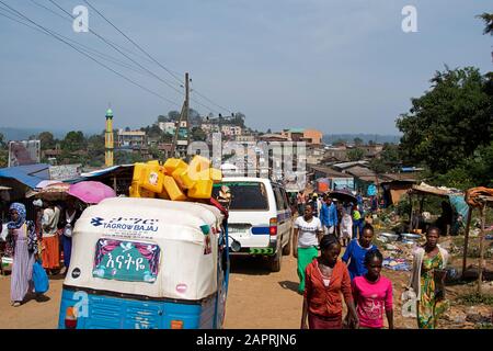 Vie de rue de Bonga, dans la région de Kaffa, en Ethiopie Banque D'Images