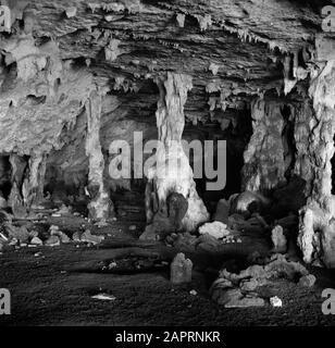 Voyage au Suriname et aux Antilles néerlandaises grotte De Dripstone Boca Spelonk sur Bonaire Date: 1947 lieu: Bonaire, Antilles néerlandaises mots clés: Grottes Banque D'Images