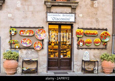 Une vieille poterie à Orvieto, en Italie. Banque D'Images