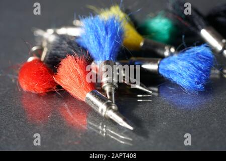 Munitions pour armes de sport sous pression aérienne de calibre 4,5 mm Photographiées en studio Banque D'Images