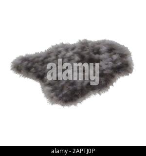 Peaux molletonnées tapis d'animaux sauvages sur fond blanc rendu tridimensionnel Banque D'Images
