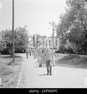 Centre Jeunesse Ramat Hadassah. Jeunes escortes dans les locaux de l'établissement Date: 1 janvier 1964 lieu: Israël mots clés: Arbres, protection de l'enfant, éducation, pédagogie Banque D'Images