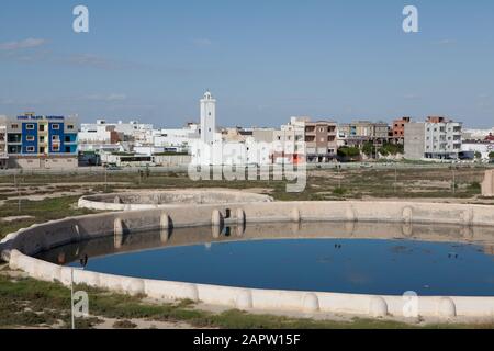 Piscines d'eau d'Aghlabid à Kairouan en Tunisie Banque D'Images