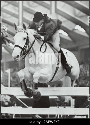 Saut à Amsterdam 1965 à la RAI à Amsterdam. Rider Anton Ebben lors d'un saut à cheval Prince Ajax Annotation: Voir 918-3582 Date: 24 octobre 1966 lieu: Amsterdam mots clés: Sport équestre Nom personnel: Ebben, Anton Banque D'Images