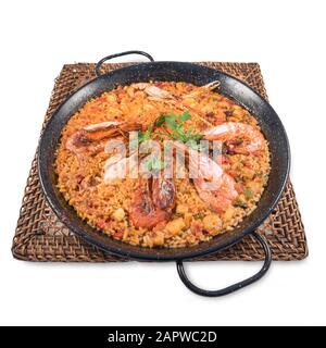 Un plat de paella aux fruits de mer Banque D'Images