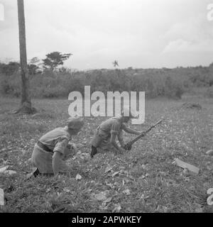 Volontaires de guerre à Malacca et Indonésie exercice militaire, probablement à Malacca Date : 1946 lieu : Malacca, Malaisie mots clés : militaire Banque D'Images