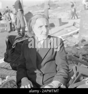 Israël 1948-1949 nouveaux arrivants émigrants âgés dans le camp de transit St. Lucas à Haïfa Date : 1948 lieu : Haïfa, Israël mots clés : émigrants, camps, personnes âgées Nom de l'établissement : Saint Lucas Banque D'Images