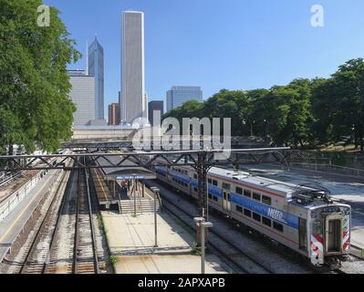 Van Buren Street Station Chicago, Illinois, États-Unis Banque D'Images