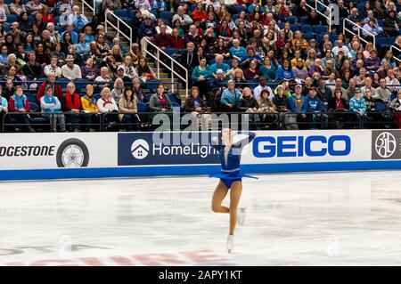 Greensboro, Caroline Du Nord, États-Unis. 24 janvier 2020. Le 24 janvier 2020 ''“ GREENSBORO, N.C., États-Unis - GABRIELLA IZZO de Revere, Massachusetts, rivalise avec le Senior Ladies Free Skate lors du championnat américain de patinage artistique de 2020 Toyota au Greensboro Coliseum. Les Championnats américains servent de compétition de qualification finale avant que le patinage artistique américain ne nomme l'équipe mondiale de patinage artistique 2020 et l'équipe de patinage artistique 2020 Des Quatre Continents. Crédit: Timothy L. Hale/Zuma Wire/Alay Live News Banque D'Images