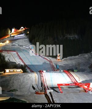 Kitzbuhel, Autriche. 25 janvier 2020. Vue générale avant la course de descente de la coupe du monde de ski alpin Audi FIS le 25 janvier 2020 à Kitzbuehel, Autriche. Crédit : Cal Sport Media/Alay Live News Banque D'Images