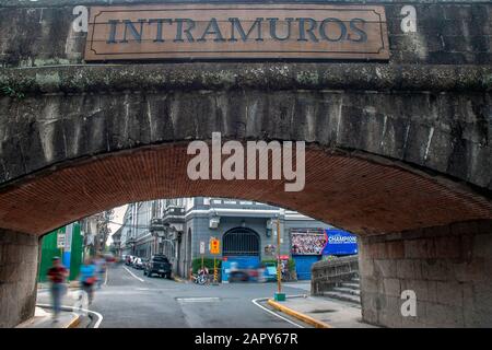 Les murs d'Intramuros à Manille, Philippines Banque D'Images