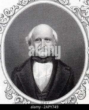 Portrait signé de Martin van Buren (1782-1862), le huitième président des États-Unis d'Amérique (de 1837 à 1841). Son grand-grand-père de New York était d'origine néerlandaise. Banque D'Images