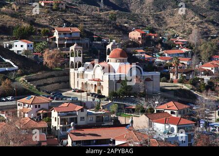 Kakopetria/Chypre - 06 janvier 2016 : village de Kakopetria dans les montagnes de Chypre Banque D'Images