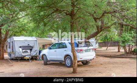 Komatipoort, Afrique du Sud - camping et caravaning dans le parc national Kruger en Afrique du Sud est une vacances familiale populaire Banque D'Images