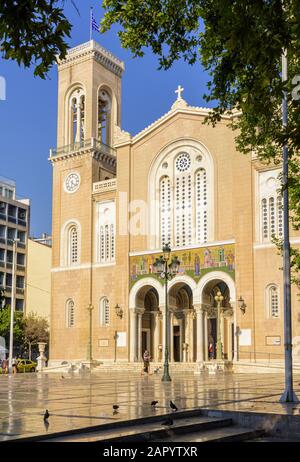 La Cathédrale Metropolis, La Place Métropolitaine, Athènes, Grèce Banque D'Images