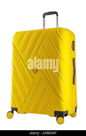 Valise avec une assurance pour le vol isolé avec chemin de détourage. Banque D'Images