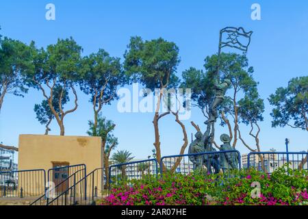 Eilat, Israël - 19 janvier 2020: Vue sur Le monument Um Rush, à Eilat, ville la plus au sud d'Israël Banque D'Images