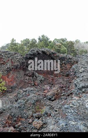 Roches volcaniques dans le parc national du Volcano sur Big Island Banque D'Images