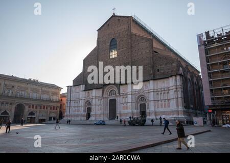 Basilique de San Petronio dans le centre de Bologne, Italie Banque D'Images