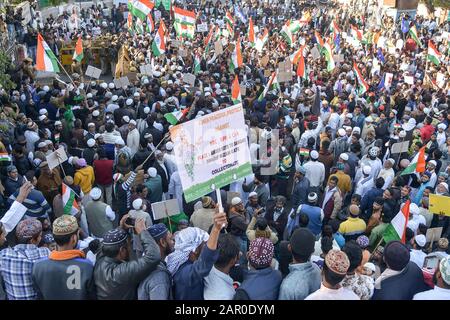 Ajmer, Inde. 24 janvier 2020. Les Indiens protestent contre la Loi modifiant la citoyenneté, également connue sous le nom de CAA et de CNRC. Le projet de loi sur la citoyenneté (amendement) et le Registre national des protestations Des Citoyens, ou les protestations DE L'ACR et du CNRC, sont une série de manifestations en cours en Inde. Les manifestations ont commencé à Assam, Delhi, Meghalaya, Arunachal Pradesh et Tripura. (Photo De Shaukat Ahmed/Pacific Press) Crédit: Pacific Press Agency/Alay Live News Banque D'Images