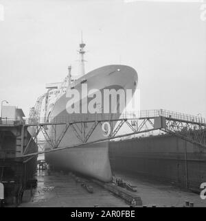 Phare HAL de s/s Rotterdam pour la première fois au quai Date : 5 novembre 1963 lieu : Rotterdam, Zuid-Holland Banque D'Images