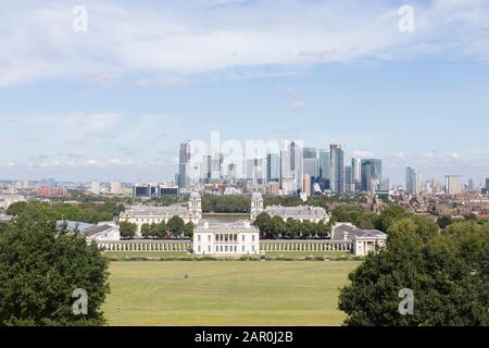 Vue depuis le parc de Greenwich, London, UK Banque D'Images