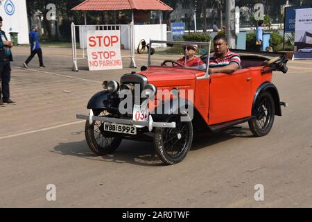 1934 Austin voiture avec moteur 7 ch et 4 cylindres. Inde WBB 5992. Banque D'Images