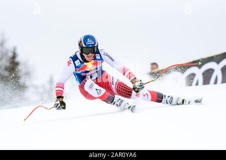 Matthias Mayer d'Autriche à l'Alpin de ski: 80. Course Hahnenkamm 2020 - Audi FIS Alpine ski World Cup - descente des hommes sur le Streif le 25 janvier 2020 à Kitzbuehel, AUTRICHE. Crédit: Agence Photographique Sportive Européenne/Alay Live News Banque D'Images