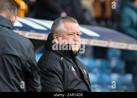 Londres, ANGLETERRE - 25 JANVIER Chris Wilder, responsable de Sheffield, lors du 4ème match de la FA Cup entre Millwall et Sheffield United à Den, Londres, le samedi 25 janvier 2020. (Crédit: Ivan Yordanov | MI News)la photographie ne peut être utilisée qu'à des fins de rédaction de journaux et/ou de magazines, licence requise à des fins commerciales crédit: Mi News & Sport /Alay Live News Banque D'Images