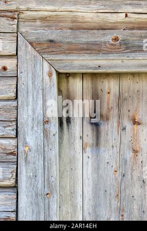 Détail d'une vieille porte en bois Banque D'Images