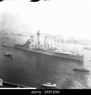 Cruiser Little Rock à Amsterdam (flotte phare de l'Atlantique américain) Date: 23 septembre 1965 lieu: Amsterdam, Noord-Holland mots clés: Appartements, croiseurs, flagship Banque D'Images