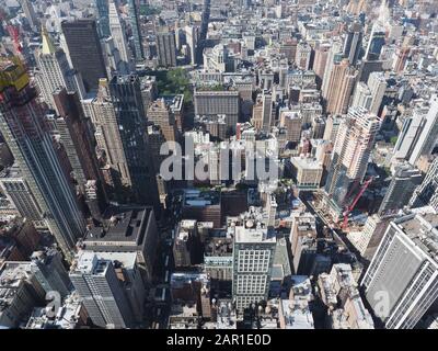New York, États-Unis - 31 mai 2019: Vue à grand angle du centre-ville de Manhattan. Banque D'Images