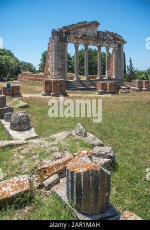 Le Monument d'Agonothetes à Apollonia près de Fier, au centre du pays. Banque D'Images
