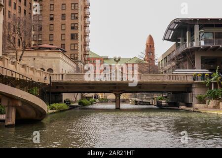 San Antonio, Texas, Etats-Unis - Riverwalk paysages et architecture Banque D'Images