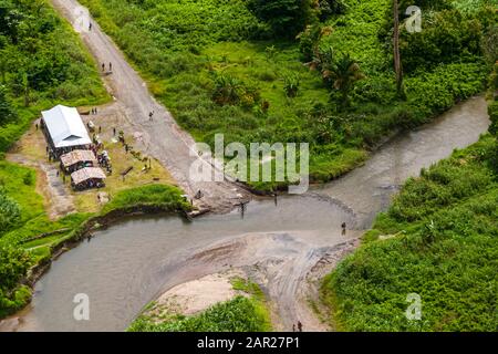 Vue aérienne sur Bougainville, Papouasie-Nouvelle-Guinée Banque D'Images